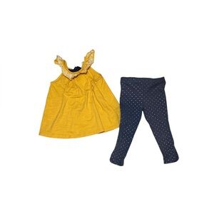Savannah Toddler Girl 2 Piece Set Yellow Tank with Matching Legging 18-24 Months